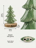 Ceramic Green Christmas Tree Décor (Without wooden base)