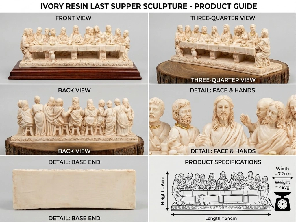Ivory Marble Last Supper Sculpture
