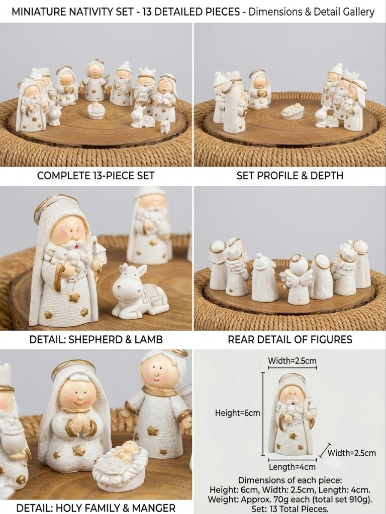 Miniature Nativity Set – 13 Piece Christmas Display