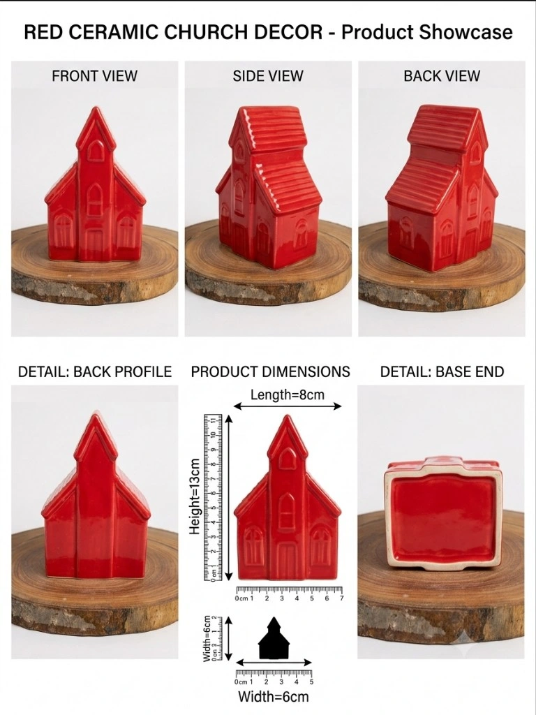 Red Ceramic Church Decoration