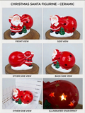 Ceramic Illuminated Santa Gift Sack Figurine
