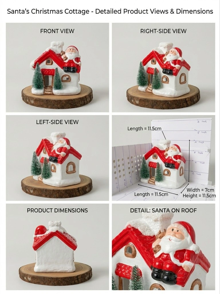 Ceramic Santa’s Christmas Cottage Figurine