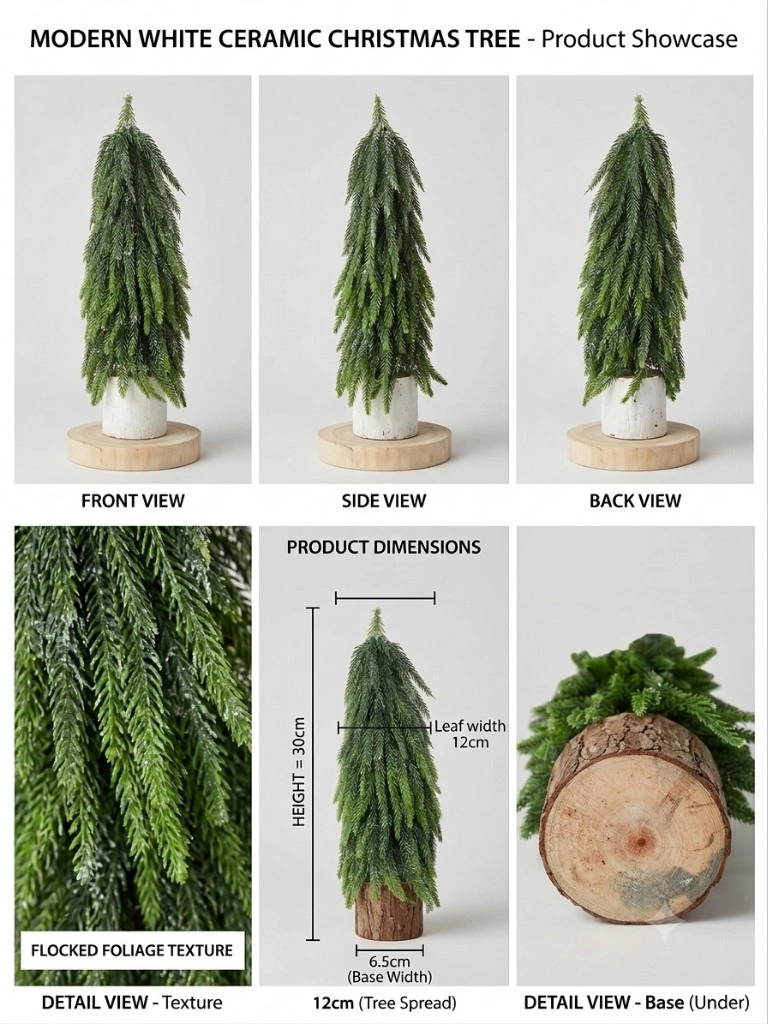 Frosted Tabletop Christmas Tree Decoration